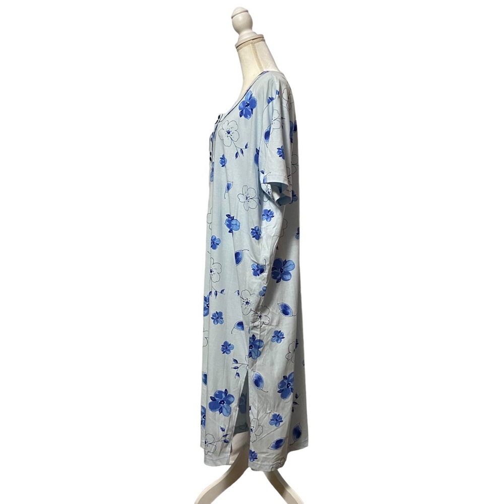 Vintage Night Gown Just my Size Long Night Gown Oversized Shirt Blue - Picture 12 of 15